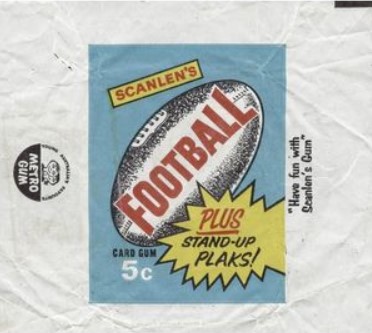 scanlens 1969 footy card wrapper vfl