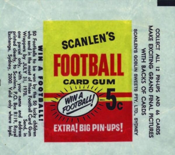 1970 Scanlens VFL football cards price guide Footy Card Guide