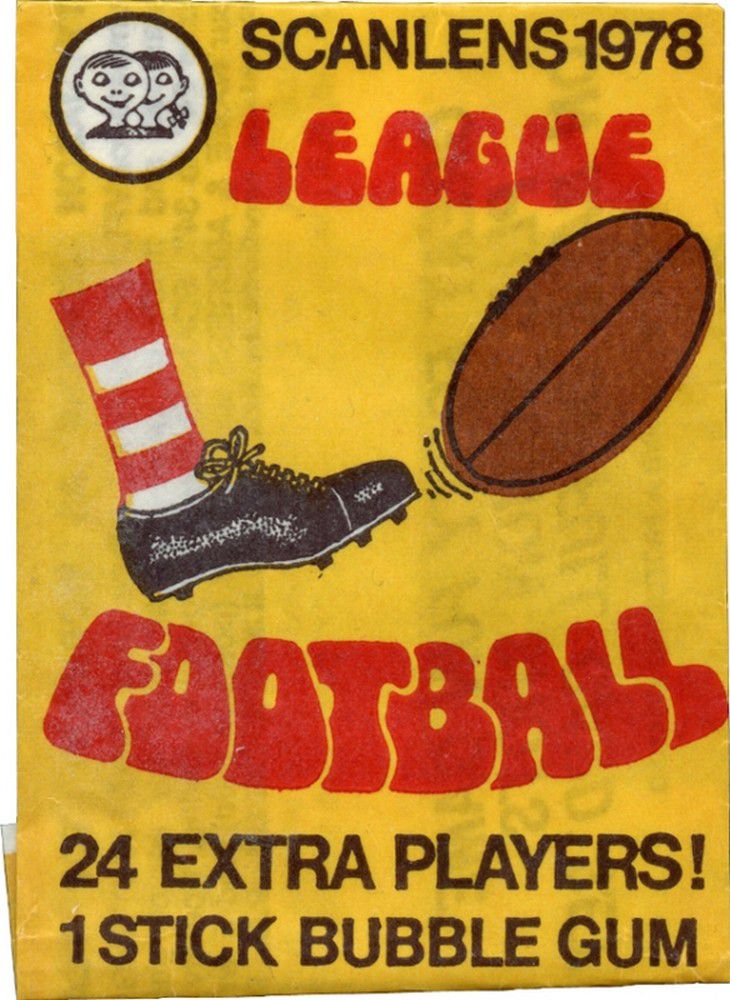 scanlens 1978 footy card wrapper vfl