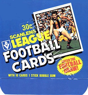 scanlens 1984 footy card box