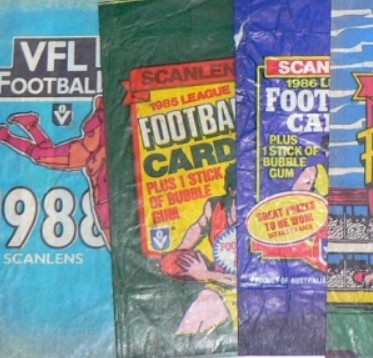 scanlens 1985 footy card wrapper vfl