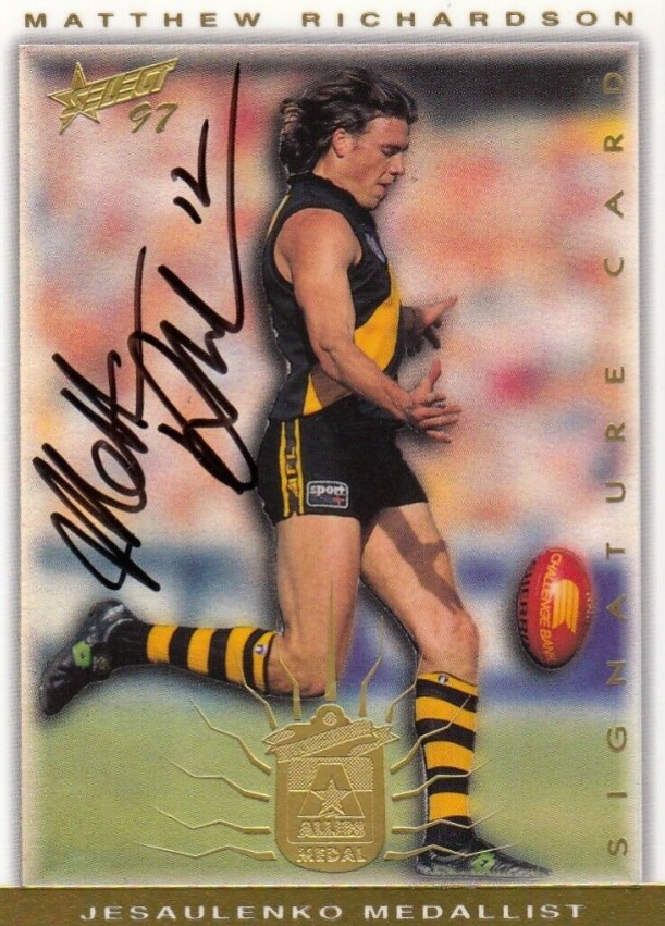 1997 select ultimate signature card matthew richardson