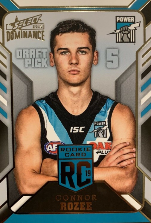 Connor Rozee Signature 2019 Select Dominance footy cards price guide - Footy Card Guide